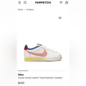 Nike CLASSIC CORTEZ LEATHER WMNS
"Coral Stardust" size 5.5/36